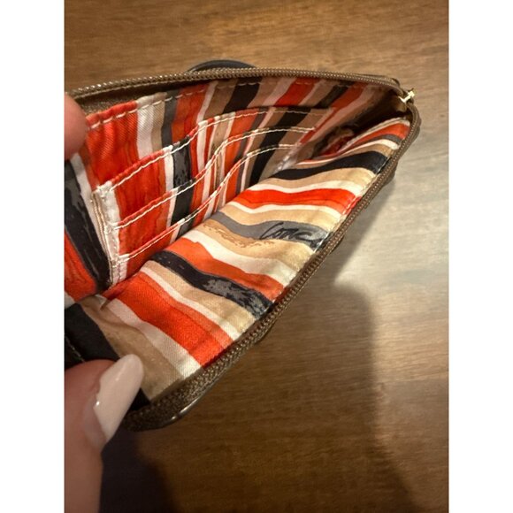 Coach Polka Dot Wristlet Wallet With Metallic Leather Trim & Zip Closure - Picture 6 of 8